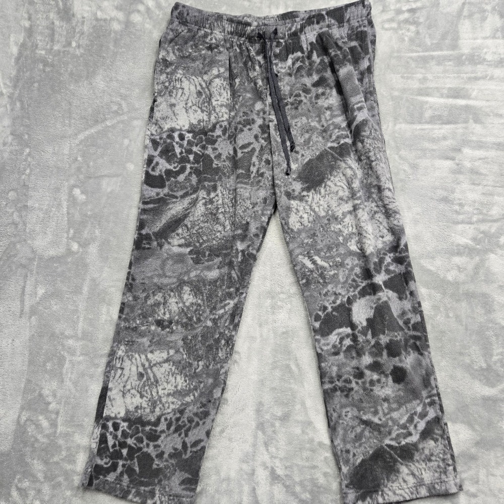 Realtree Fishing Mens Size XL 36W Fleece Lounge Pants Gray Black WAV3 Camo